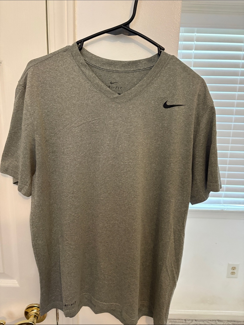 Nike Men's V-Neck Dri-FIT T-Shirt in Heather Gray